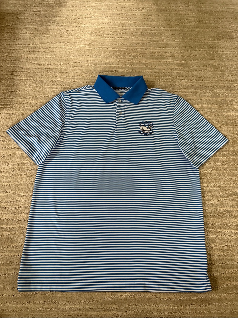 Vineyard Vines Boys Blue and White Striped Polo